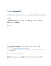 Librarian Logic: I Hate Censorship So I Censored You on Facebook Megan Fox