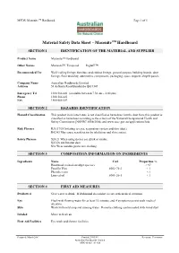 Material Safety Data Sheet – Masonitetm Hardboard