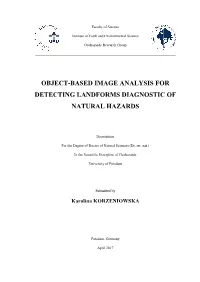 Object-Based Image Analysis for Detecting Landforms Diagnostic of Natural Hazards