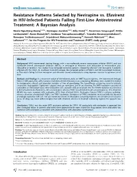 Resistance Patterns Selected by Nevirapine Vs