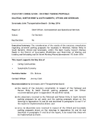 Statutory Consultation - On-Street Parking Proposals