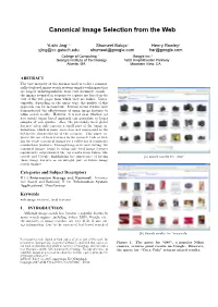 Canonical Image Selection from the Web