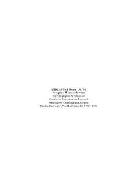 CERIAS Tech Report 2017-5 Deceptive Memory Systems by Christopher N