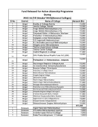 Fund Released for Active Citizenship Programme During 2015-16 (Till October'2015)(General Colleges)