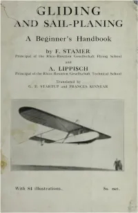 GLIDING and SAIL-PLANING a Beginner's Handbook