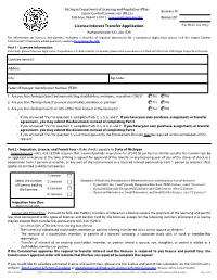 License Interest Transfer Application