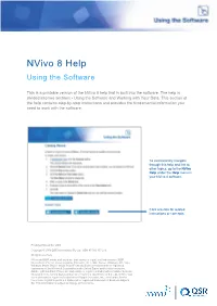 Nvivo 8 Help Using the Software