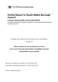 South Ribble Inspector's Final Partial Report