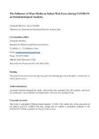 The Influence of Mass Media on Italian Web Users During COVID-19: an Infodemiological Analysis