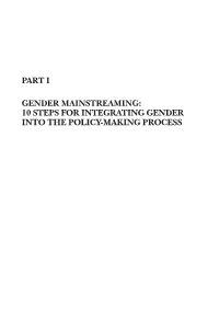 10 Steps to Mainstreaming Gender in Policy and Decision Making Process