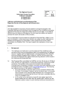 Caithness and Sutherland Local Development Plan Report by Director of Development and Infrastructure