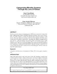 Categorizing Morality Systems Through the Lens of Fallout