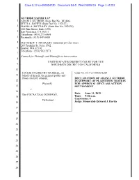 Declaration of Adam J. Gutride in Support of Plaintiffs' Motion For