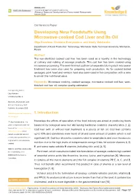 Developing New Foodstuffs Using Microwave-Cooked Cod Liver And