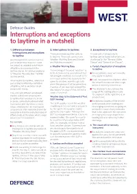 Interruptions and Exceptions to Laytime in a Nutshell