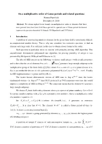 On a Multiplicative Order of Gauss Periods and Related Questions Roman Popovych December 19, 2010 Abstract