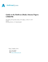 Ruthven (Rudy) Simons Papers UP001998