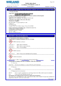 Safety Data Sheet According to 1907/2006/EC, Article 31 Printing Date 17.04.2015 Version Number 2 Revision: 17.04.2015