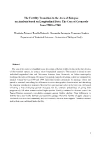The Fertility Transition in the Area of Bologna: an Analysis Based on Longitudinal Data