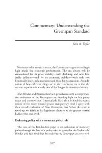 Understanding the Greenspan Standard