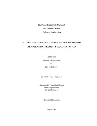Active and Passive Techniques for Tiltrotor Aeroelastic Stability Augmentation