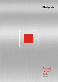 Annual Report 2020 Bodycote Plc Strategic Report Report Governance Financial Statements Additional Information