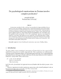Do Psy Ological Constructions in Persian Involve Complex Predicates?