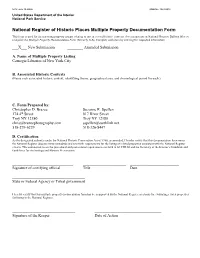 National Register of Historic Places Multiple Property Documentation Form