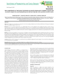 The Comparison of the Effect Between Alginate-Based Raft-Forming Liquid and Alginate Liquid on Gastroesophageal Reflux Disease and Gastric Ulcer in Rats