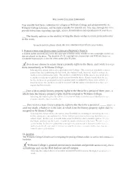 Your Unpublished Thesis, Submitted for a Degree at Williams College and Administered by the Williams College Libraries, Will Be Made Available for Research Use