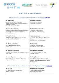 Draft List of Participants
