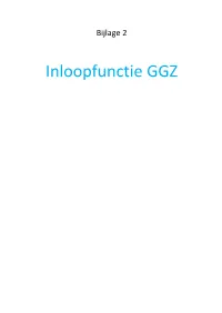 Notitie Inloopfunctie GGZ 2