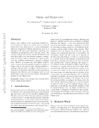 Omega and Sharpe Ratio
