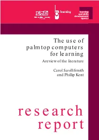 The Use of Palmtop Computers for Learning a Review of the Literature