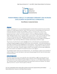 Transforming Conflict to Empower Community and Decrease Displacement in Gentrifying Communities