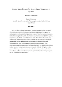 Unified Music Theories for General Equal-Temperament Systems