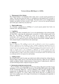 Vatican Library 2002 Report to CENL
