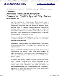 Activists Arrested During GOP Convention Testify Against
