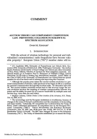 Auction Theory Can Complement Competition Law: Preventing Collusion in Europe's 3G Spectrum Allocation