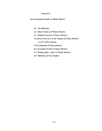 Chapter-4 Socio-Economic Profile of Thane District 4.1 Introduction. 4.2