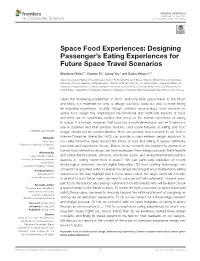 Designing Passenger's Eating Experiences for Future Space