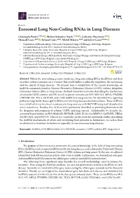 Exosomal Long Non-Coding Rnas in Lung Diseases