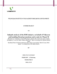 Indepth Analysis of the D2H Industry on Behalf of Videocon and Handling