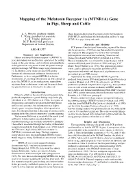 Mapping of the Melatonin Receptor 1A (MTNR1A) Gene in Pigs, Sheep and Cattle