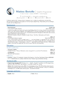 Matteo Bertello – Graphics Programmer
