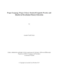 Proper Language, Proper Citizen: Standard Practice and Linguistic Identity in Primary Education