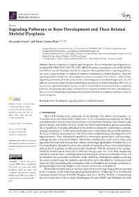 Signaling Pathways in Bone Development and Their Related Skeletal Dysplasia