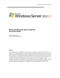 Windows Server 2003 R2 Overview and Reviewer Guide