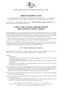 Bando Di Concorso N. 5/2020 Attimis, Faedis, Lusevera