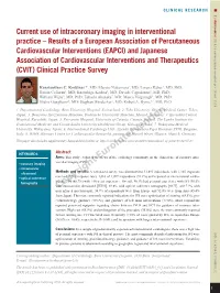Current Use of Intracoronary Imaging in Interventional Practice